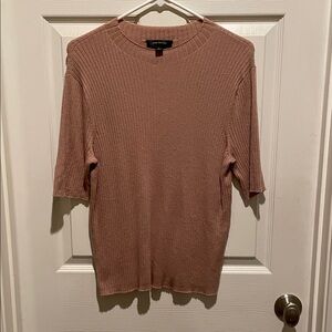 Ann Taylor Camel Ribbed Knit Top; sz XL Good cond.